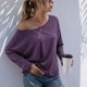 thumbnail image 1 of Camiseta casual de mujer de manga larga con cuello en O Pullover Top suelto Sudadera de otoño CACAGOO Sudadera mujer, 1 of 7