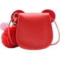 thumbnail image 3 of YOUI-GIFTS Little Girls Cute Bowknot Crossbody Purse Cartoon Mouse Ear Shoulder Handbag with Pompoms, 3 of 7