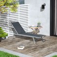 thumbnail image 2 of Outsunny Chaise Longue avec Dossier 5 Positions, Noir, 2 of 10