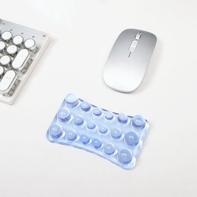 Wrist Rest, Transparent Crystal Gel Mouse Pad, Waterproof Soft Support Wrist Cushion for Desk Work Computer, Blue