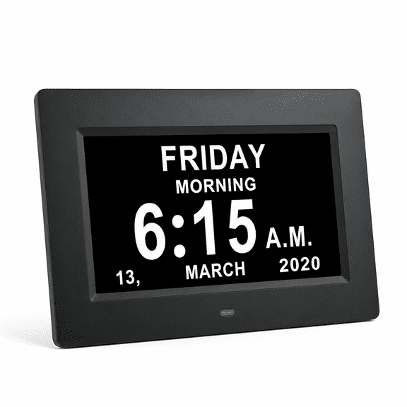 VORALYN Digital Calendar Alarm Day Clock with 12 Alarm Options,Extra Large Display Featuring Non-Abbreviated Day & Month for Seniors,Dementia,Alzheimer'S,Memory Loss,Vision Impaired,and Elderly