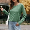 thumbnail image 3 of ameIAEA Womens Long Sleeve T-Shirts Crewneck Solid Color Basic Tees 2025 Spring Casual Tops, 3 of 7