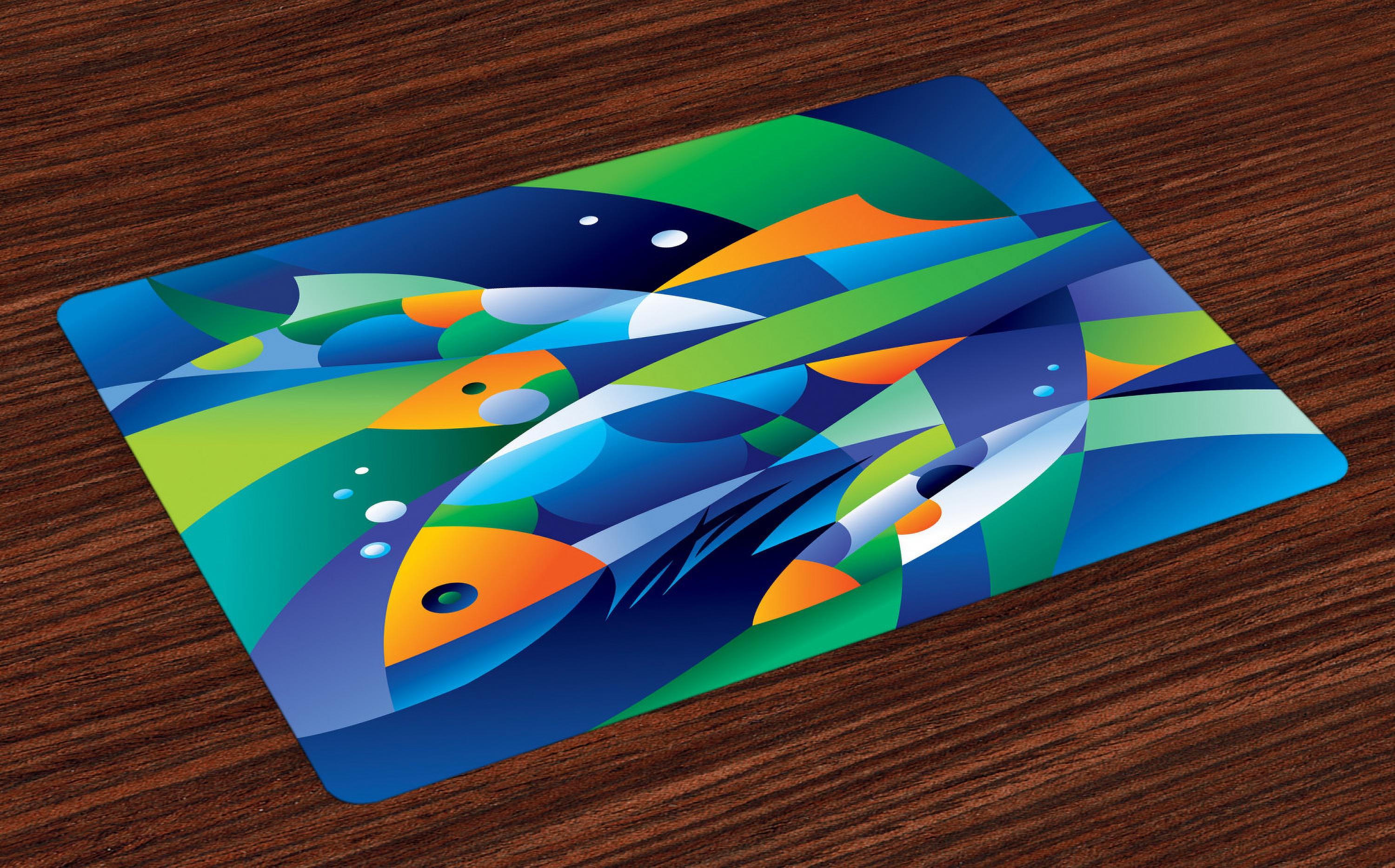 Ambesonne Abstract Art Place Mats Set of 4, Fishes Underwater, Standard ...
