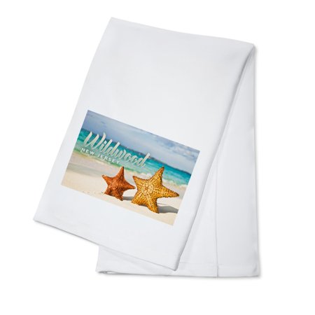 Wildwood, New Jersey, Starfish on Beach (100% Cotton Tea Towel, Decorative Hand Towel, Kitchen and Home)