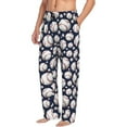 thumbnail image 2 of Uemuo Cute Basebal Pattern Men's Wide Leg Palazzo Lounge Pants with Pockets Light Weight Loose Comfy Casual Pajama Pants-Medium, 2 of 9