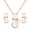 Cat Set-White, variant on Cute Fox Shape Jewelry Set - Pink CrystaL Studs Earrings and Pendant Fox Necklace Set for Women Y3697