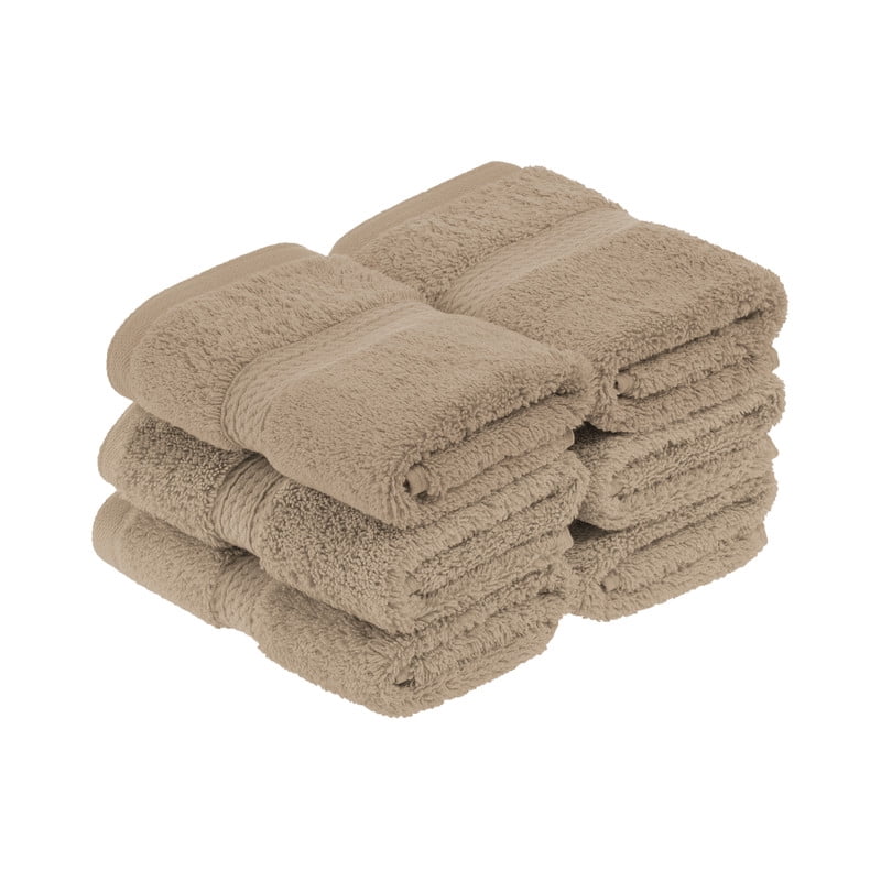 Superior 800 GSM Egyptian Cotton 4-Piece Hand Towel Set, Soft Ultra Absorbent Towels, Stone