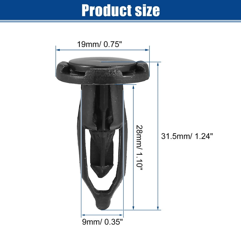 Unique Bargains 100 Pcs Car Front Bumper Retainers Clips Push Type