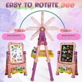 thumbnail image 3 of JoyStone Easel for Kids with Magnetic White Board & Chalk Board, 4 in 1 Double Sided Kids Art Easel, Adjustable Standing Toddler Easel with Magnetic Letters & Numbers, Gifts for Kids(Pink), 3 of 8