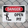 thumbnail image 5 of (2 Pack) Open Pit OSHA Danger Sign 18 Inch X 12 Inch Indoor / Outdoor Rust-Free Aluminum Metal Signs for Workplace, Workshop, and Construction Site, Made in the USA, 5 of 8