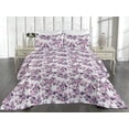 thumbnail image 2 of Ambesonne Floral Quilted Bedspread Set 3 Pcs, Cherry Blossoms Spring Print, Queen, Pale Purple Violet and Pink, 2 of 4