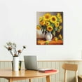 thumbnail image 2 of ONETECH Bouquet of Sunflowers by Claude Monet - Oil Painting Reproductions - Landscape Pictures Artwork on Canvas for Home Decor Wall Decorations framed - 16x20 Inch, 2 of 3
