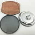 thumbnail image 4 of OULII 1 Set BBQ Dish Assorted Color Heat Conduction for Home Users with Wooden Metal Plate, 4 of 8