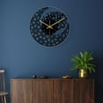 thumbnail image 3 of Reloj de pared de caligrafía islámica, silencioso, funciona con pilas, acrílico, 30 cm, redondo. Negro, 3 of 6