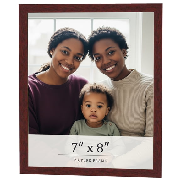7x8 Frame Brown Solid Wood Picture Frame Width 0.75 Inches | Interior Frame Depth 0.5 Inches |