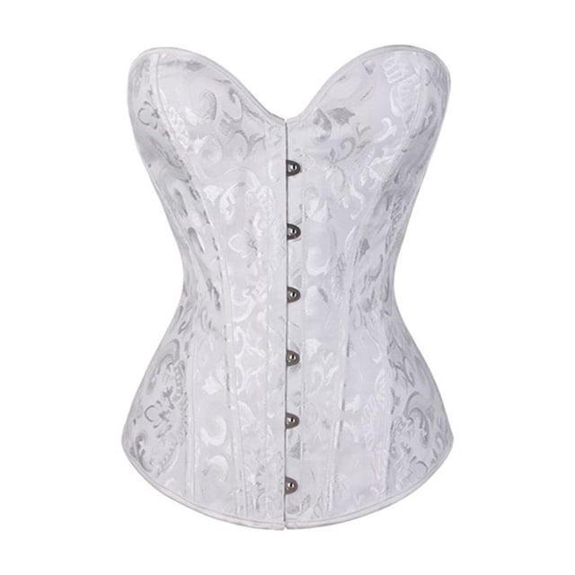 Corsé tubo ajustado con cordones florales de fiesta gótico vintage para mujer, top de poliéster para mujer