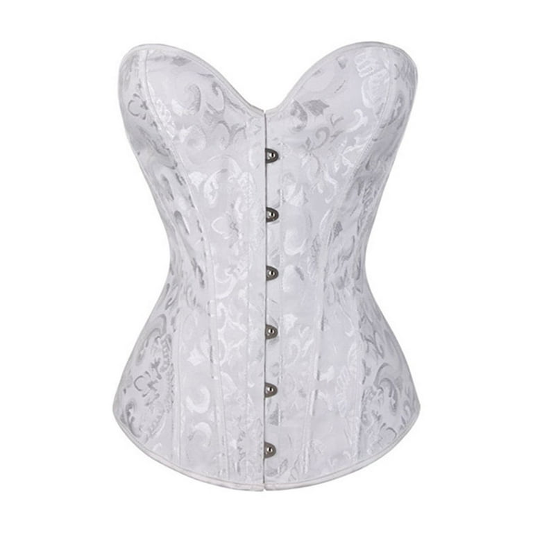 ZQUUVOU Women's Floral Jacquard Corset Vest Wedding Dress