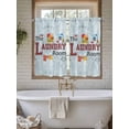 thumbnail image 7 of Tier Curtains 45 Inches Long, Laundry Room Window Treatment Curtain Drapes, Blue Cartoon Washing Machine Clothes Window Half Privacy Curtains for Bedroom Bathroom, 42"x45", 2 Panels, 7 of 7