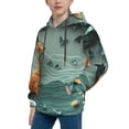 thumbnail image 2 of Fotbe Paper Fox Crow Fantasy Pattern Youth Pullover Hooded Sweatshirt, Boys Hoodie, Kangaroo Pocket Hoodie for Kids Girls -Medium, 2 of 6