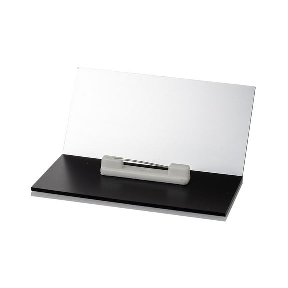 1" X 3" Name Tag / Badge Blanks with Pin - 10 Pack (Brushed Silver)