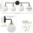 thumbnail image 5 of Bathroom vanity lights black 4 light modern vanity light fixtures, 5 of 5