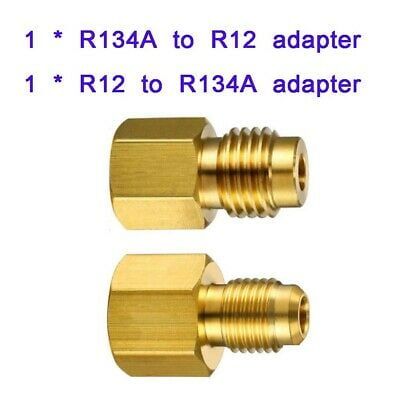 R12 to R134A ADAPTER 1/4" FEMALE FLARE WITH O-RING X 1/2" ACME MALE 