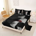 thumbnail image 2 of Erosebridal Fashion Princess Girl Bed Sheets, Modern Artwork King Sheets, 4-Piece, 2 of 5