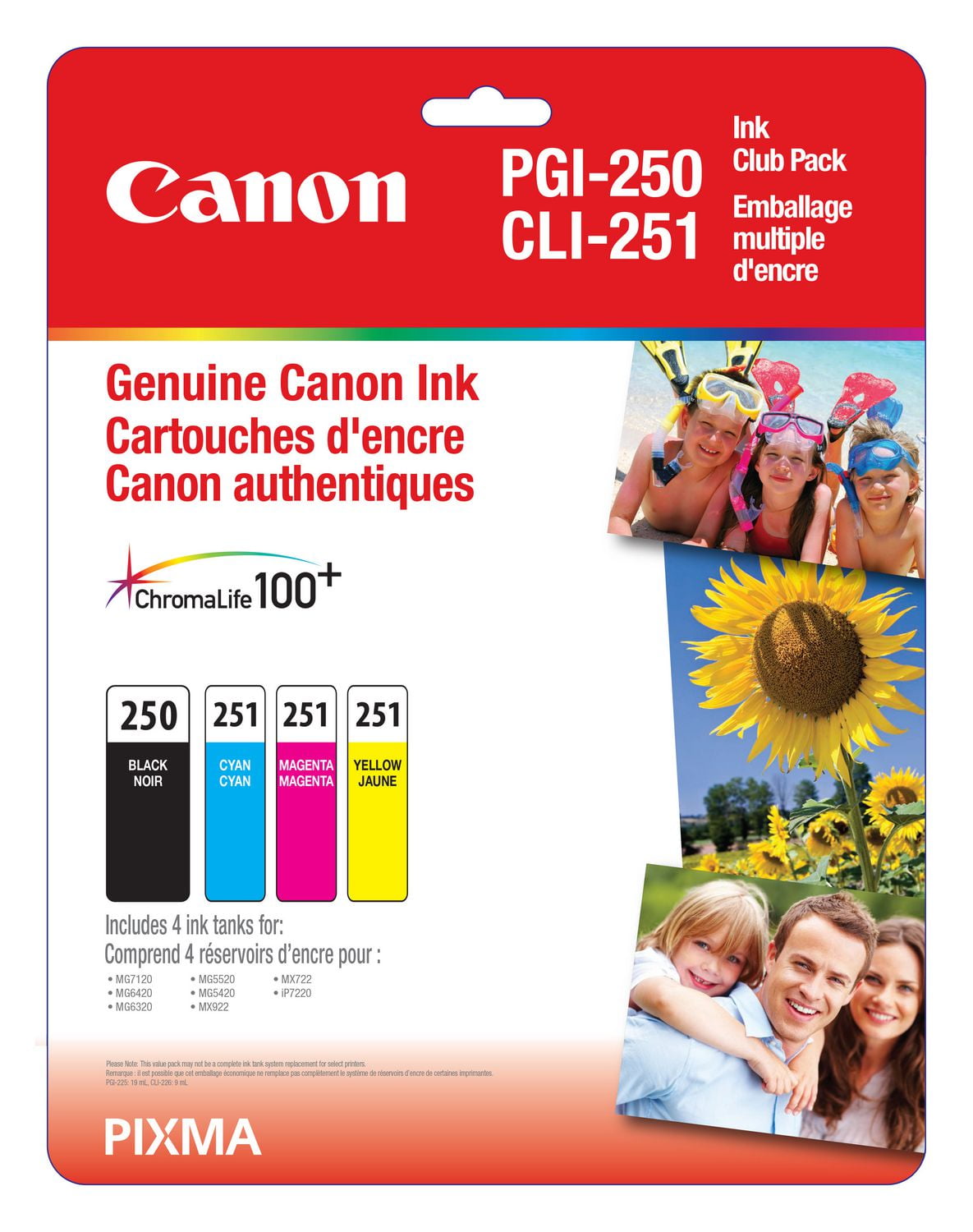 Canon - Emballage multiple d'encre PG-250 et CL-251 C,M,Y