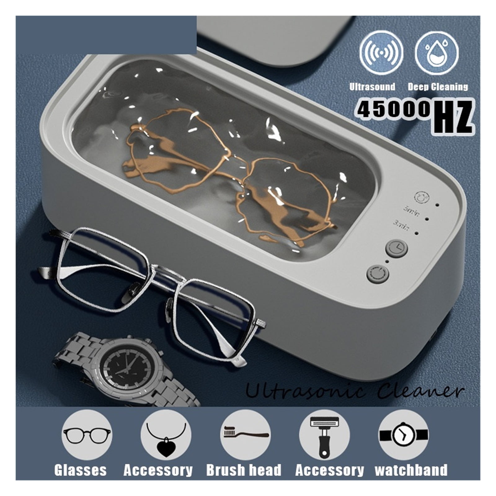45KHZ Ultrasonic Glasses Cleaning Machine Ultrasound Jewelry Cleaner Machine High Frequency Ultrasonic Cleaner Bath