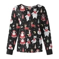 thumbnail image 1 of Dvkptbk Gommage de Noël pour Femmes Mode Décontractée T-Shirts Imprimés de Noël Col Rond Manches Courtes avec Poches, 1 of 3