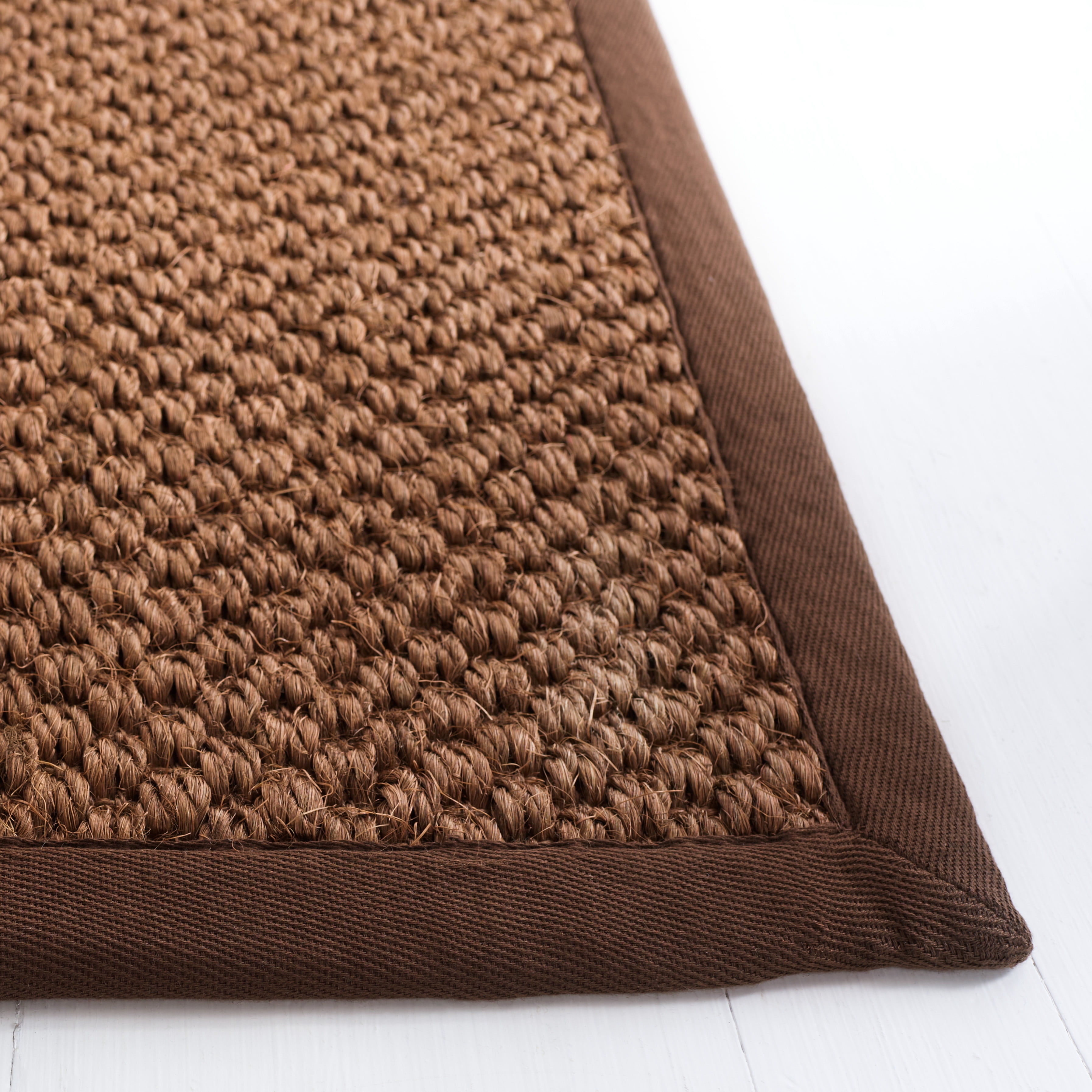 Safavieh Natural Fiber Charlene Bordered Area Rug, Chocolate, 3' x 5'