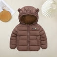 thumbnail image 2 of Ketyyh-chn99 Toddler Lightweight Cotton Jacket Baby Boys and Toddler Boys Classic Jacket Toddler Fleece Jacket Baby Boys Girls Hooded Zipper Spring Autumn Outerwear Coat Size for 3-4 Years,Coffee, 2 of 4