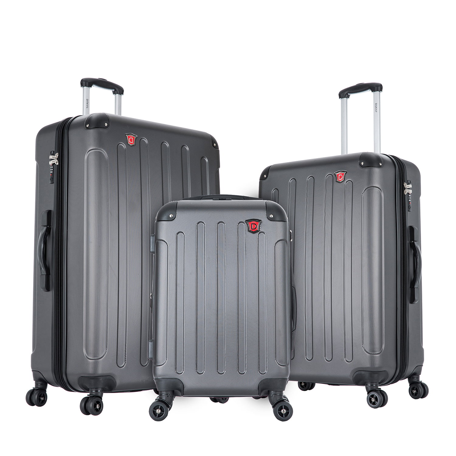 Dukap Intely Smart 3pc Hardside Checked Luggage Set With Integrated Weight  Scale And Usb Port : Target