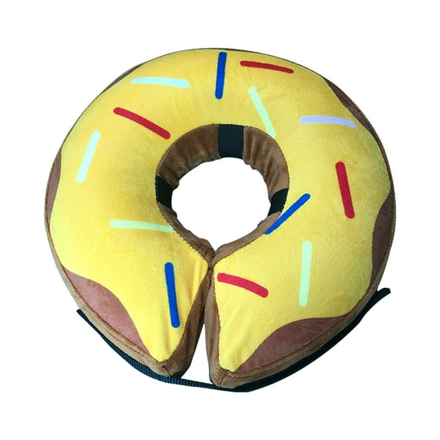 CSChome Cat Cone Collars Pet Collar Cartoon Printing Fastener Adjustment Inflatable Lick-Proof After Surgery Supplies