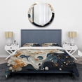 thumbnail image 3 of Designart "Liquid Ink VORTEXscape III" Abstract Spirals Bedding Covert Set - Transitional Gold Abstract Bed Set With 1 Sham, 3 of 6