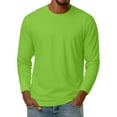 thumbnail image 2 of Dresfit Mens Thermal Shirts Crew Neck Big and Tall Tops Fall Oversized Solid Color Long Sleeve Baseball Shirt 2025 Knit Stretch Basic Fashion Green S, 2 of 7