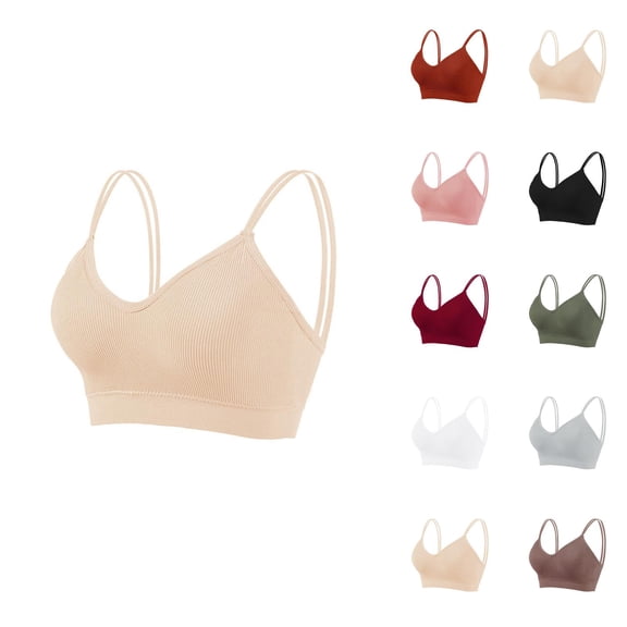 Sports Bras for Women Double Shoulder Straps Padded Bra Exercise Running Yoga Gym Athletic Bralettes Workout Bra