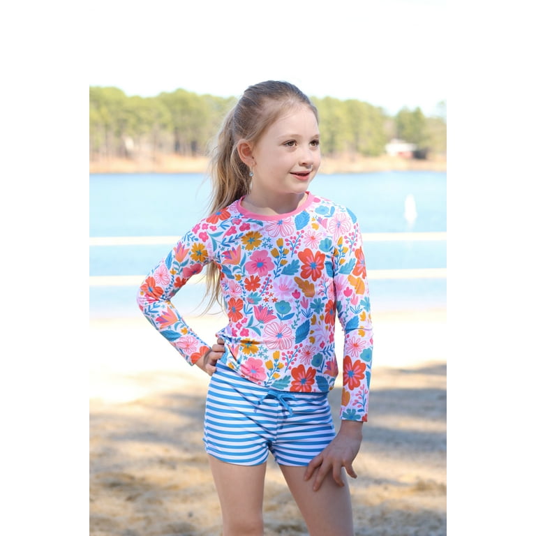Millie Loves Lily Coral Ashley Floral Long-Sleeve Rashguard Millie Loves Lily Coral Ashley Floral Long-Sleeve Rashguard