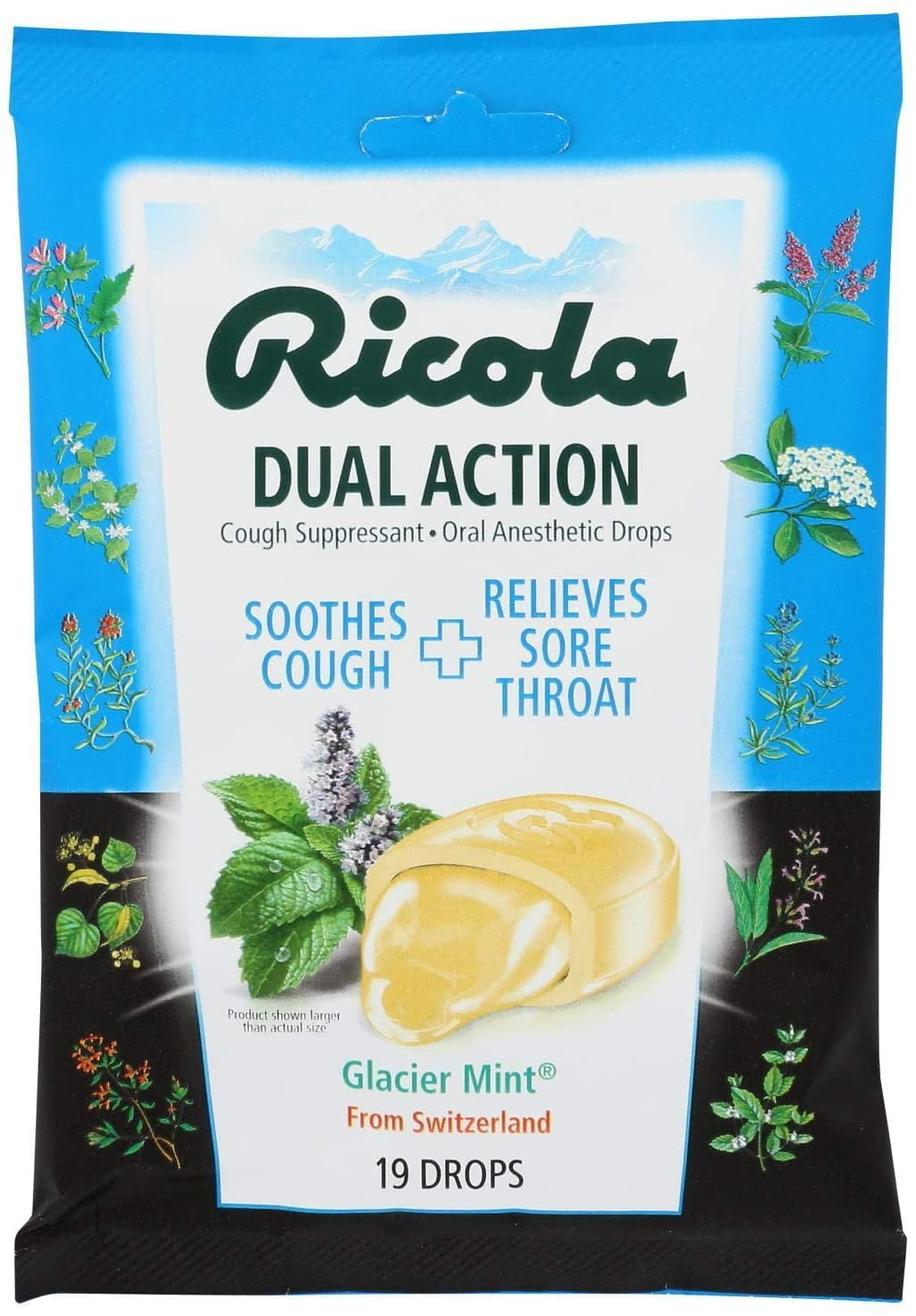 12 Pack Ricola Extra Strength, Glacier Mint, Cough & Cold Drops, 19