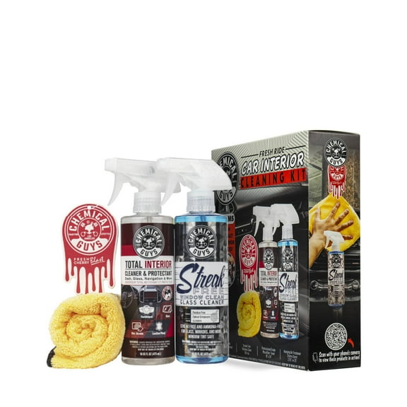 4pc Interior Essentials: Liquid Automotive Cleaning Kit for Car Care, Scented Cleaners