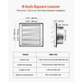 thumbnail image 2 of KFFKFF 6-Inch Wall Vent Cover, Louvered Square AC Vent with Stainless Steel Construction and Noise-Dampening Rubber Gasket, Suitable for Home, Bathroom, Garage, Kitchen, and Basement (1 Pack, Silver), 2 of 9