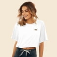 thumbnail image 4 of Dalix Cappuccino Embroidered Cotton Relaxed Fit Flowy Short Sleeve Crewneck Tee Shirt Womens in White S Small, 4 of 5