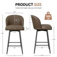 thumbnail image 3 of Hawsaiy Swivel Bar Stools Set of 4, 27.5" PU Leather Bar Chairs with High Back & Metal Legs for Kitchen Island & Dining Room, 3 of 11
