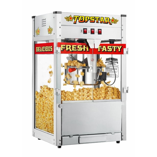 Máquina de palomitas Great Northern Top Star de acero inoxidable de 12 onzas