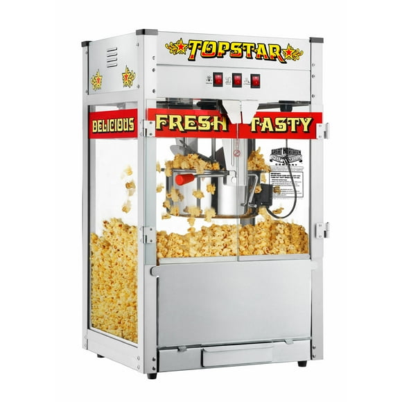 Máquina de palomitas Great Northern Top Star de acero inoxidable de 12 onzas