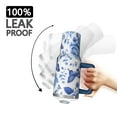 thumbnail image 3 of OBREWU Blue Roses and Butterflies Pattern Tumbler with Handle and Lid,Blue Roses and Butterflies Pattern 40oz Double Wall Vacuum Insulated Tumbler,Cups Gift for Women and Men, 3 of 7