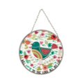 thumbnail image 3 of I Will Sing Teal Bird Round 6 x 6 Glass Decorative Sun Catcher with Suction Cup, 3 of 3