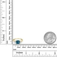 thumbnail image 6 of Gem Stone King 10K Yellow Gold London Blue Topaz and White Moissanite 3-Stone Engagement Ring for Women | 2.11 Cttw | Cushion 7MM | Three Stone Wedding Engagement Anniversary Ring for Women | Size 9, 6 of 6