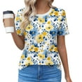 thumbnail image 4 of Nuoqisi T-Shirts Décontractés à la Mode pour Femmes Printemps Été Tendance 2026 Froncés à Manches Courtes T-Shirts Chemises Col Rond T-Shirts Mode, 4 of 6