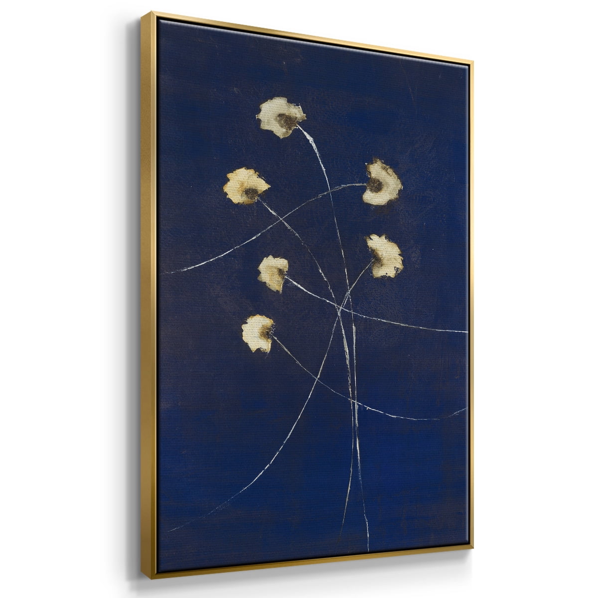 Indigo 2 Framed Premium Gallery Wrapped Canvas - Ready to Hang - 17 x 25 - Gold Floating Frame